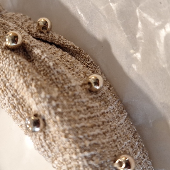 New J. Crew Gold Beaded Knot Headband in Natural Nuetral Hair - Picture 4 of 4
